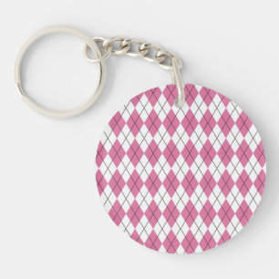 Porte-clés Tartan des années 70 rose