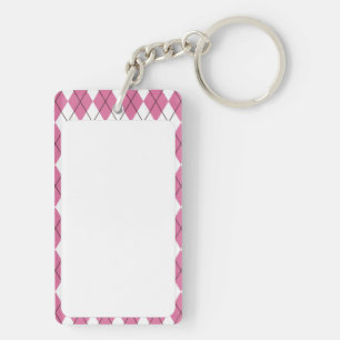 Porte-clés Tartan des années 70 rose