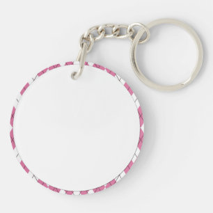 Porte-clés Tartan des années 70 rose