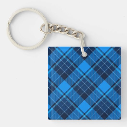 Porte-clés Tartan noir bleu (Devant)
