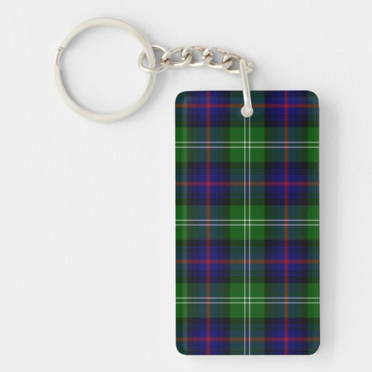 Porte-clés tartan Sutherland bleu vert carreaux (Devant)