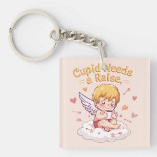 Porte-clés Tasse Cupid "Cupid a besoin d'une augmentation" Mi