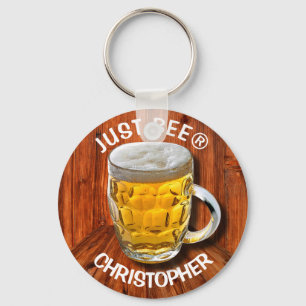 Porte-clés Tasse de bière en verre de pinte avec la tête