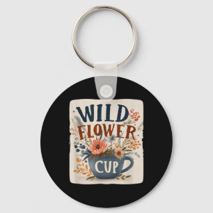 Porte-clés Tasse Fleurie Cool avec ce Look de Fleur Sauvage p