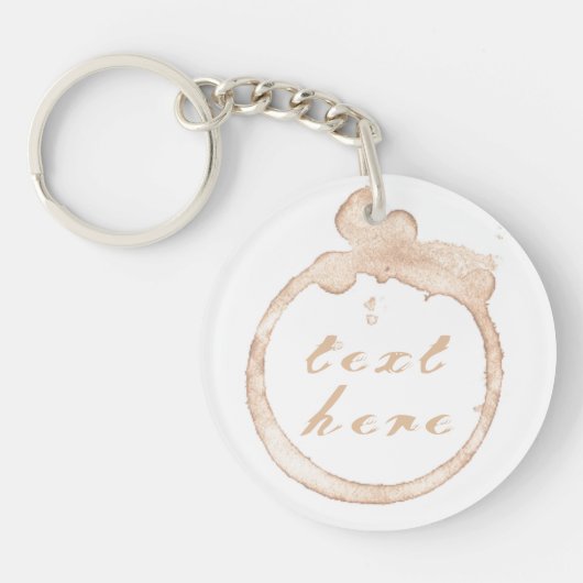 Porte-clés Tasse tache de café brun blanc (Devant)