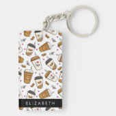 Porte-clés Tasses À Café, Haricots À Café, Amateur De Café, V (Dos)