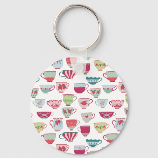Porte-clés Tasses à thé Moderne Vintage (Recto)
