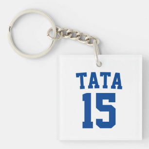 Porte-clés Tata Serbe Croate Papa Bleu Sport Jersey Numéro