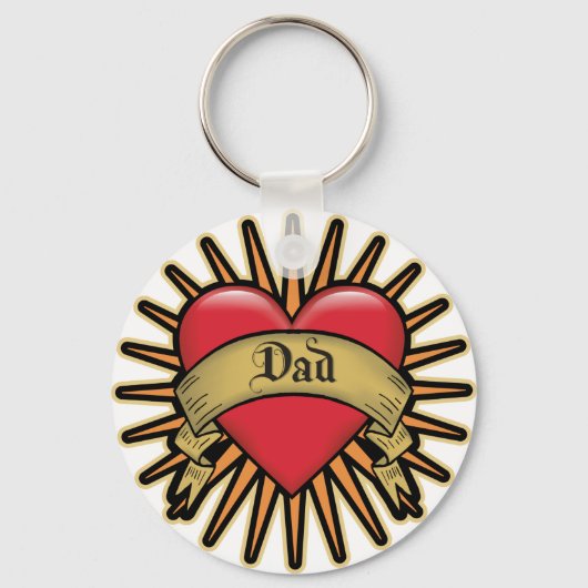 Porte-clés Tatouage cardiaque papa (Recto)