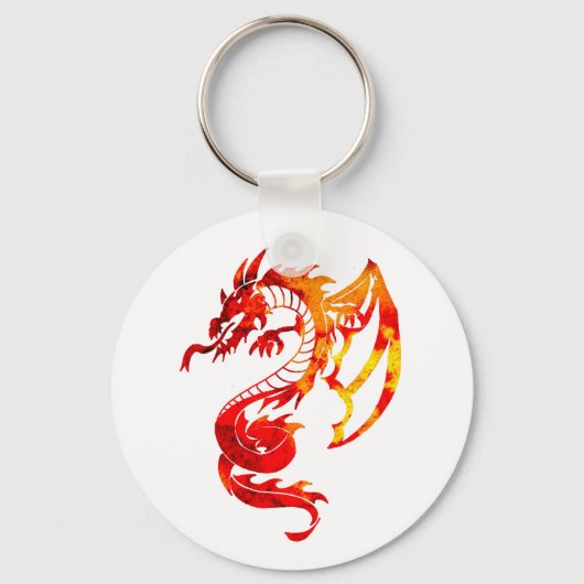 Porte-clés Tatouage de dragon de feu rouge (Recto)