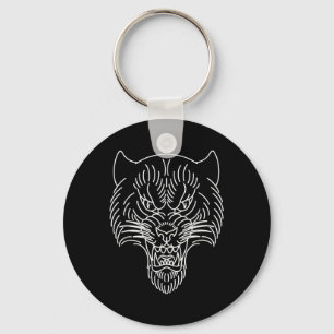 Porte-clés Tatouage traditionnel Tiger Tête Outdoor américain