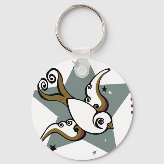 Porte-clés Tatouage Urbain Swallow Bird Design (Recto)