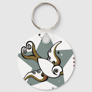 Porte-clés Tatouage Urbain Swallow Bird Design
