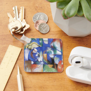 Porte-clés Taureau couché par Franz Marc, Art cubiste vintage