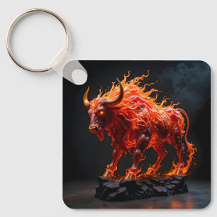 Porte-clés Taureau de feu mythique