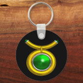 PORTE-CLÉS TAURUS /OR, EMÉRALD VERT SIGNE ZODIAC JEWEL (Recto)