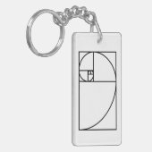 Porte-clés Taux d'or de Fibonacci - art mathématique unique (Devant gauche)