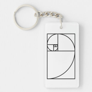 Porte-clés Taux d'or de Fibonacci - art mathématique unique