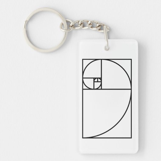 Porte-clés Taux d'or de Fibonacci - art mathématique unique (Devant)