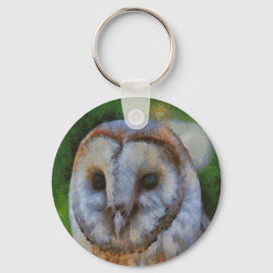Porte-clés Tawny Owl En Pointillisme