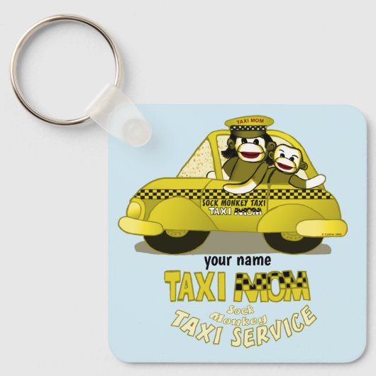 Porte-clés Taxi Maman Singe Chaussette (Recto)