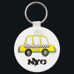 Porte-clés Taxi NYC Yellow New York City Checkered Cab Gift<br><div class="desc">Design features an original watercolor illustration of a classic yellow New York City checkered taxi cab. Great for anyone who lives in or loves NYC!

Don't see what you're looking for? Need help with customization? Click "contact this designer" to have something created just for you!</div>