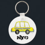 Porte-clés Taxi NYC Yellow New York City Checkered Cab Gift<br><div class="desc">Design features an original watercolor illustration of a classic yellow New York City checkered taxi cab. Great for anyone who lives in or loves NYC!

Don't see what you're looking for? Need help with customization? Click "contact this designer" to have something created just for you!</div>
