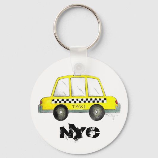 Porte-clés Taxi NYC Yellow New York City Checkered Cab Gift (Recto)