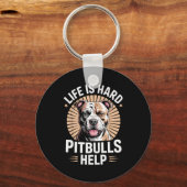 Porte-clés Tbull Mom Dad Life Is Hard Tbulls Help Funny Dog L (Recto)