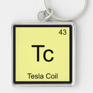 Porte-clés Tc - Tesla Coil Funny Chimie Élément Symbole Tee