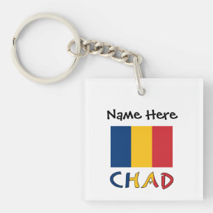 Porte-clés Tchad et Drapeau Tchadien Personnalisés