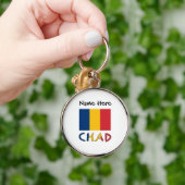 Porte-clés Tchad et Drapeau Tchadien Personnalisés (Main)