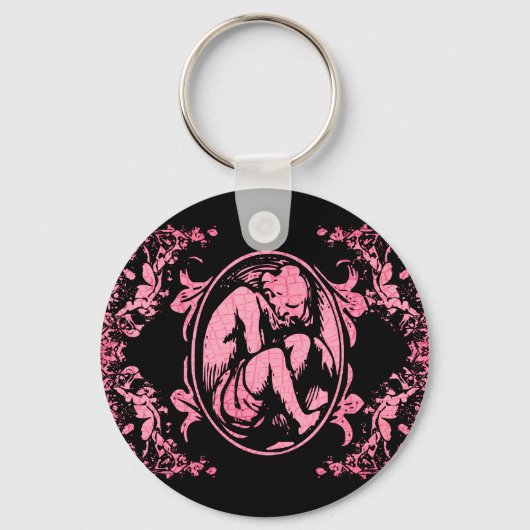 Porte-clés Tcherub pleurs en rose (Recto)
