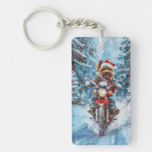 Porte-clés Tchiens de Biewer Terrier à moto Noël