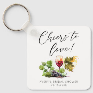 Porte-clés Tchin Tchin À L'amour Favori De Vin Aquarelle