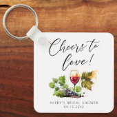 Porte-clés Tchin Tchin Amour Chic Faveur de Vin Aquarelle (Recto)