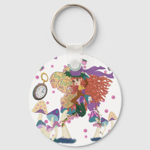 Porte-clés Tea Party Fairy, Vintage Watch et champignons