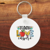 Porte-clés Teach Love Inspire Shirt Funny Ck To School Teache (Recto)