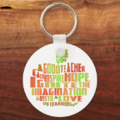 Porte-clés Teacher Cadeau Keepsaké Apple Citation Merci (Recto)