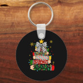 Porte-clés Teacher Christmas Tree Lights Pencil Leopard Print (Recto)