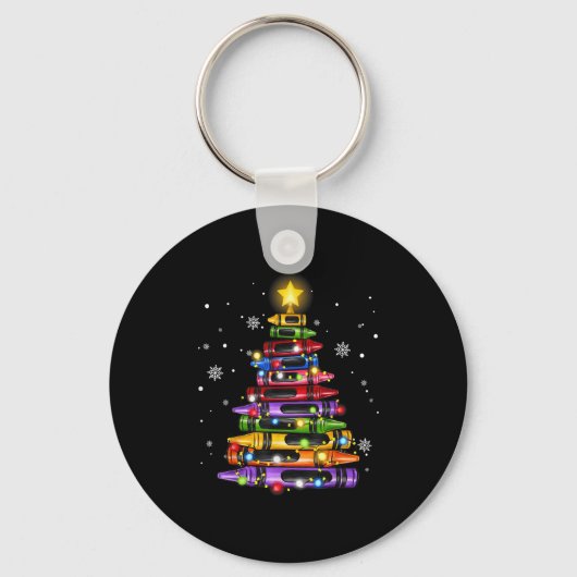 Porte-clés Teacher Crayon Christmas Tree Lights Student Schoo (Recto)