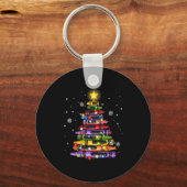 Porte-clés Teacher Crayon Christmas Tree Lights Student Schoo (Recto)
