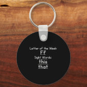 Porte-clés Teacher Letter Of The Week F Sight Words This That (Recto)
