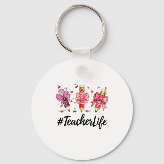 Porte-clés Teacher Valentine Coquette Bow Teacher Valentines  (Recto)