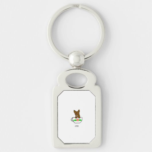 Porte-clés Teacup Chihuahua Porte - clé rectangle (Devant)
