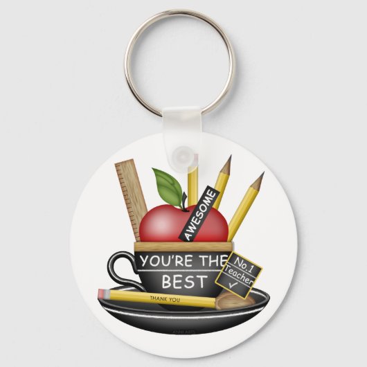 Porte-clés Teacup de pomme de l'enseignant (Recto)