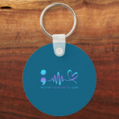 Porte-clés Teal &amp; Purple Semicolon Suicide Prevention Awa (Recto)