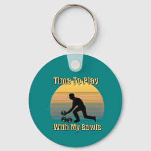 Porte-clés Teal Lawn Bowls Playtime, Keyring