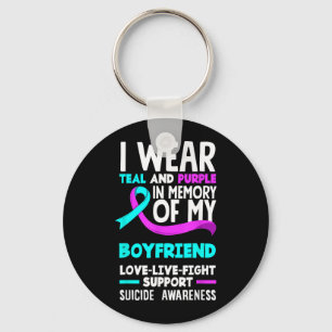 Porte-clés Teal Purple En Mémoire Du Suicide Du Petit Ami