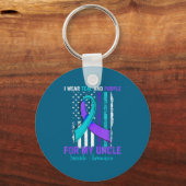 Porte-clés Teal Purple Ribbon Suicide Awareness Flag Uncle  (Recto)